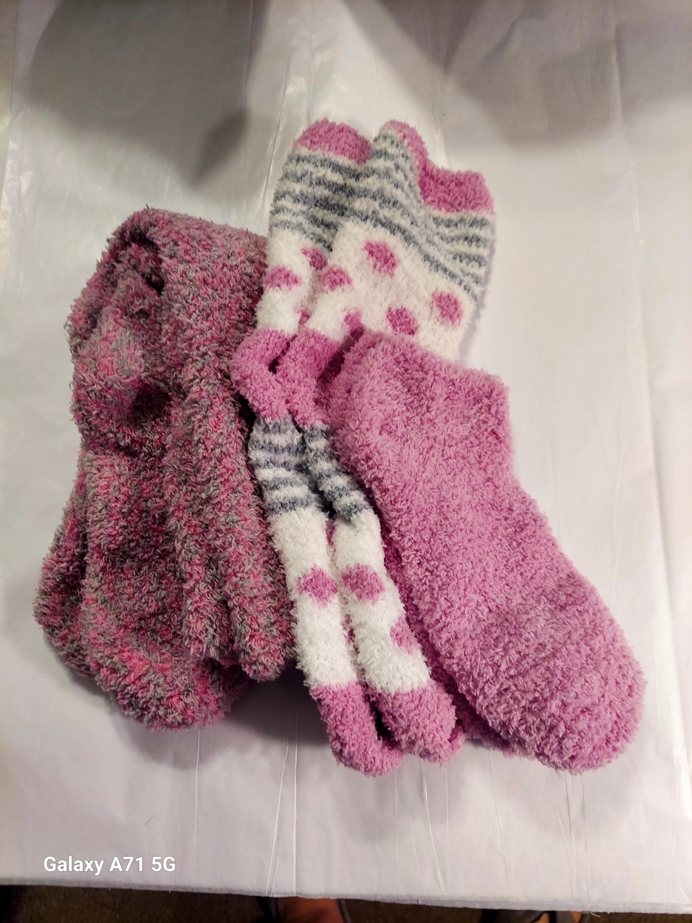 Cozy Womens Fuzzy Socks - Pink Mix
